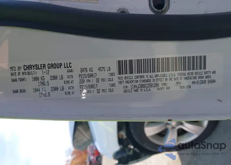 2012 Jeep Compass Sport из США, поврежденный, VIN 1C4NJDBB6CD591280